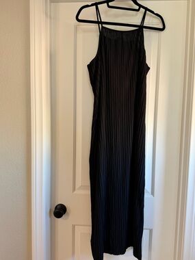 a new day Black Pleated Strappy Maxi Dress